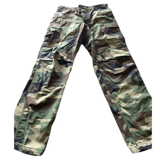 Vintage USA Camo Military Army Multi Pocket Pants Men's Woodland Waist Sz 31-35 - Picture 1 of 14